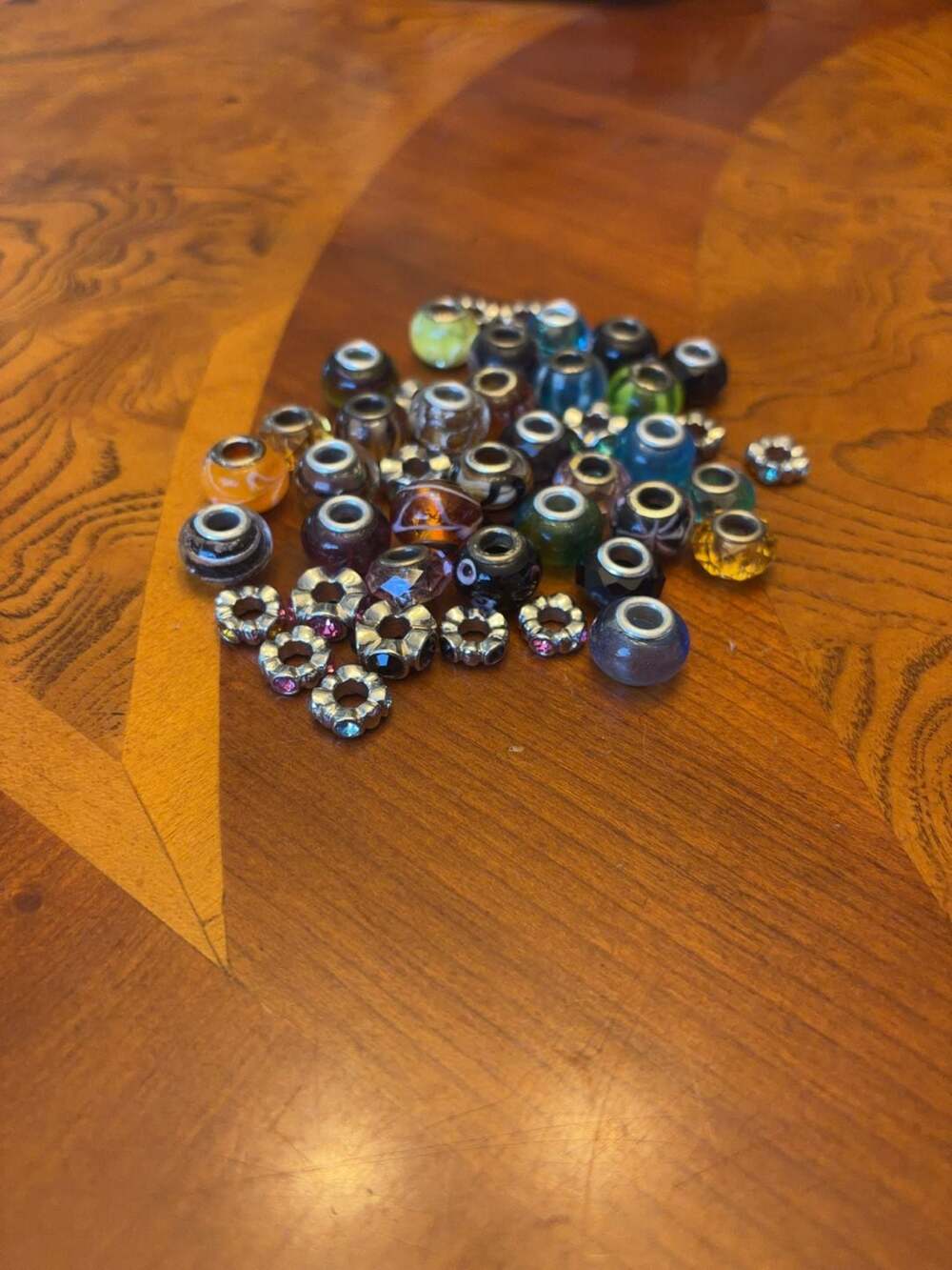 Lot of 50+ Assorted Unbranded Glass and Metal Charm Beads